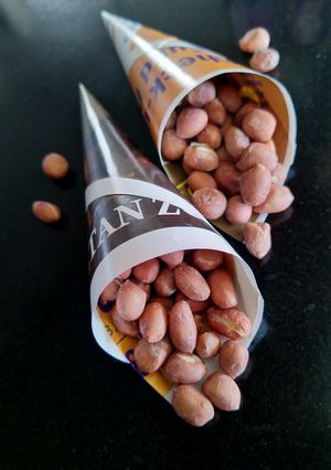 A picture of Salty Peanuts in microwave.