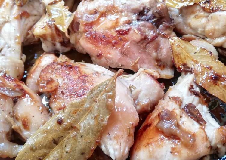 Pollo alla birra con cipolle di tropea