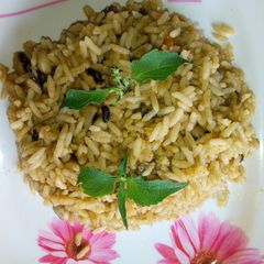 A picture of Rice and beans jollof.