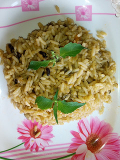 A picture of Rice and beans jollof.