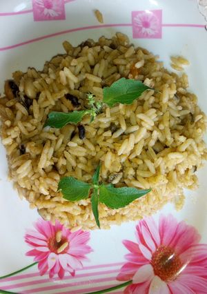 A picture of Rice and beans jollof.