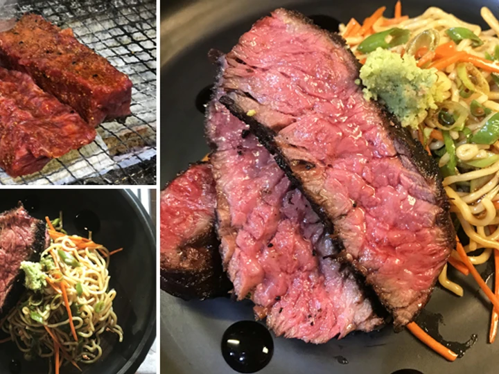 Simple Way Make Recipe Shichimi Togarashi Wagyu Bavette Steak &amp;amp; Sesame Ramen Noodle Salad that is Awesome, Can Spoil the Tongue}