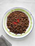 Daging cincang bumbu rendang untuk isi lemper dan bacang