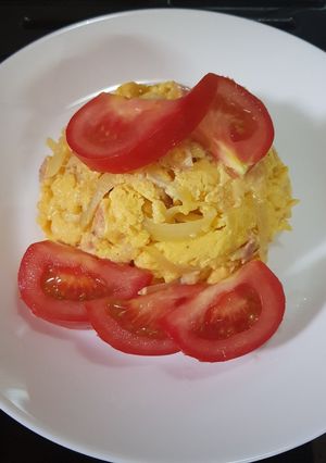 Hagymás baconos tojás recept fotója