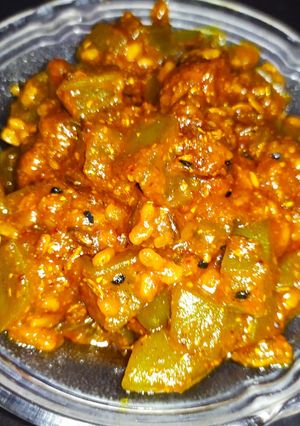 A picture of Methi Aloe Vera pickle.