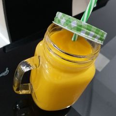 A picture of Mango Lassi (Indian Mango Yogurt Drink).