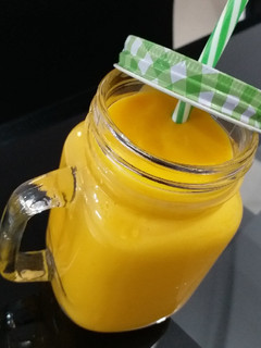 A picture of Mango Lassi (Indian Mango Yogurt Drink).
