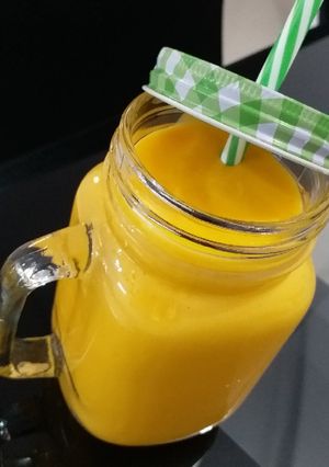 A picture of Mango Lassi (Indian Mango Yogurt Drink).