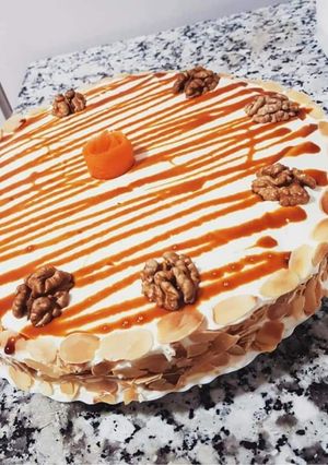 صورة لوصفة كيكة الجزر والجوز