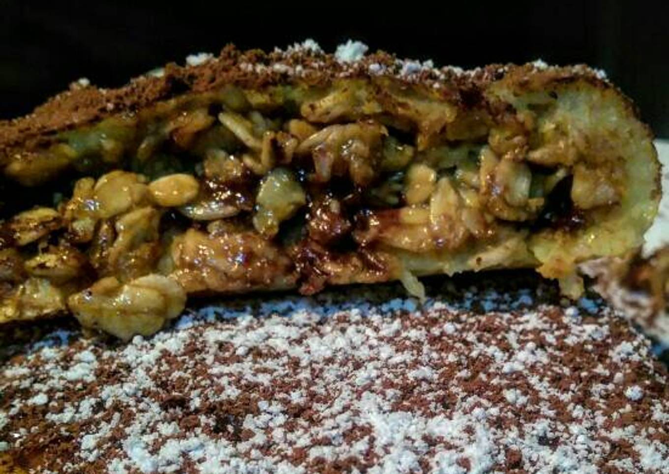 CREPAS de Maíz rellenas de Müesli con Chocolate Negro...!