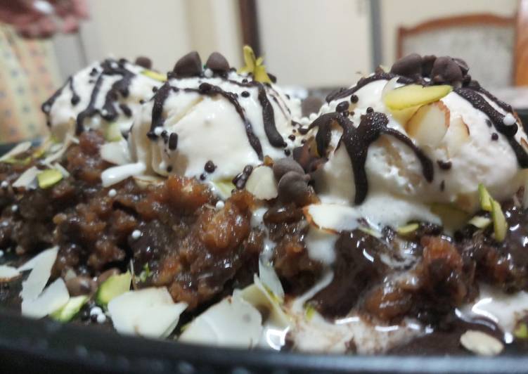 Steps to Prepare Super Quick Homemade Panchratna Chocolate Halwa Sizzler