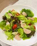 Sour and spicy Vietnamese-style pork sausage salad
