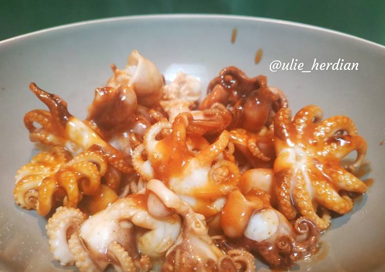 Resep Grilled baby octopus🐙/gurita yang Lezat