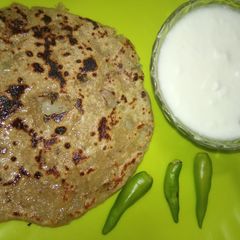 Aloo paratha A picture of Aloo paratha.