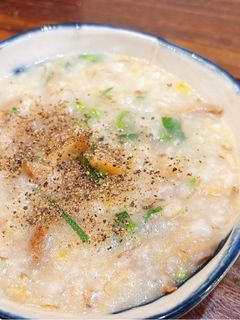 A picture of Lion's Mane Mushroom Congee.