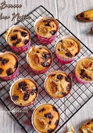 Foto resep Banana Choco Muffin Vegan (tanpa susu & telur)