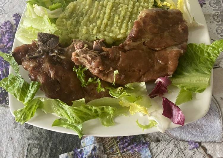 Vajban sült tarja, brokkolis burgonya pürével. 🥦🥰