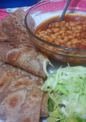 A picture of Wholemeal onion chapati.