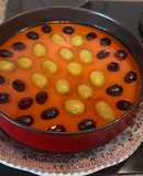 Tarta de uvas, queso y chocolate blanco