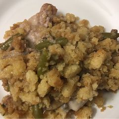A picture of Pork chop stuffing.