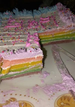 Foto resep Rainbow Cake (kukus)