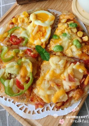 四喜蔥油餅披薩 的食譜成品照片