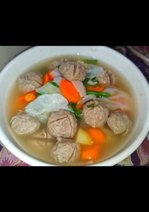 Foto resep Sop bakso simple