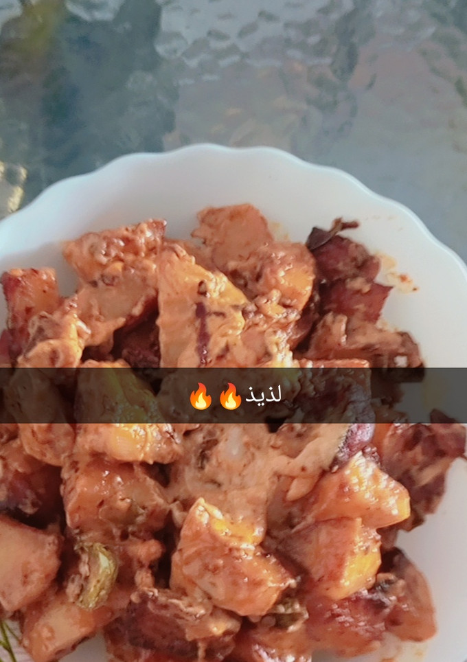 صورة لوصفة بطاطا بالصوص الابيض😋