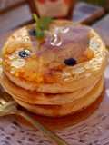 Pancakes con arándanos con sirope de arce