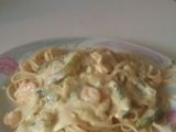 Salsa en base a zapallo italiano y camarones
