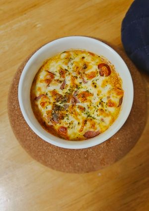 Foto resep Gratin Telur Bayam Sosis (Airfryer)