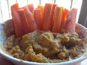 Una foto de hummus de harina