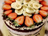 Eper és banánmousse torta