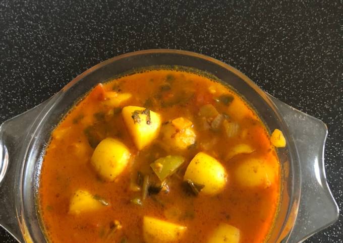 How to Make Speedy Spicy Potato curry with skin recipe
