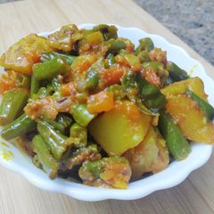 A picture of French Beans Aloo ki Sabji.