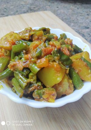 A picture of French Beans Aloo ki Sabji.