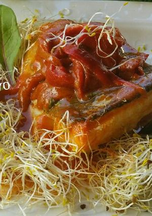 Una foto de Bacalao a la Riojana
