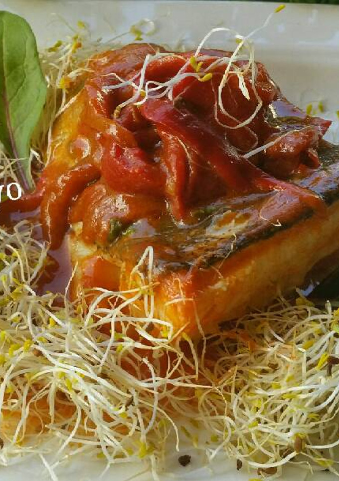 Una foto de Bacalao a la Riojana