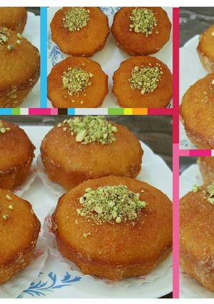 صورة لوصفة بسبوسة بقالب الكب كيك