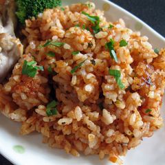 A picture of Tomato Pasta Sauce Takikomi Gohan.