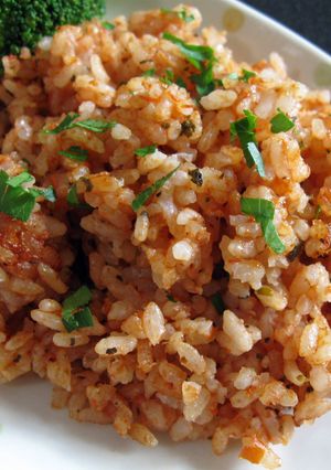 A picture of Tomato Pasta Sauce Takikomi Gohan.