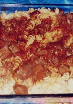 Una foto de Fideos con salsa