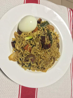 A picture of Noodles with Leftover Oyster Sauce.