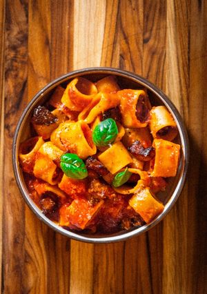 A picture of Pasta all'Amatriciana.
