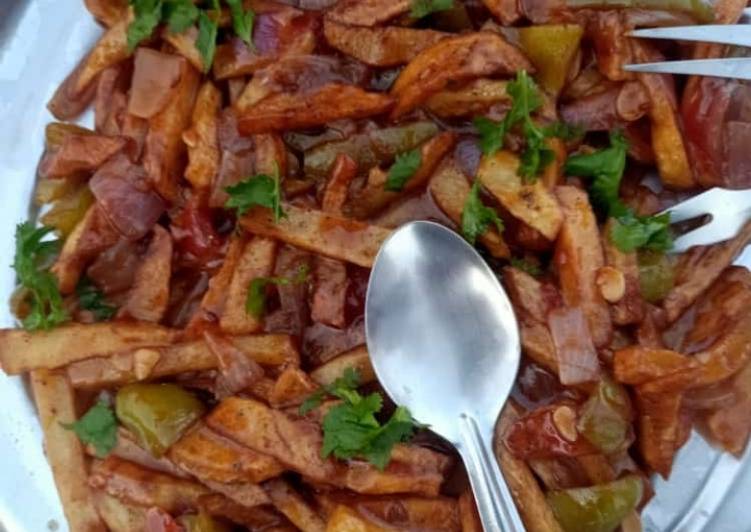 Steps to Prepare Super Quick Homemade Chilli potato