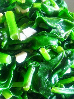 蒜炒番杏(甜菠菜) 的食譜成品照片