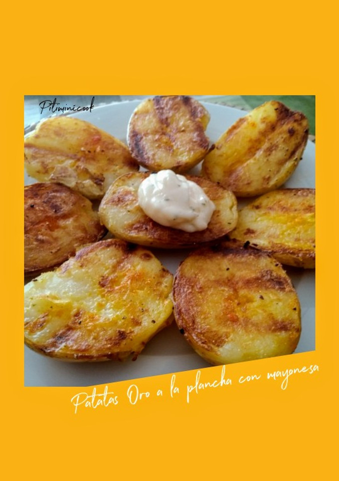 Una foto de Patatas oro a la plancha con mayonesa