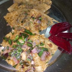 Beet green prantha A picture of Beet green prantha.
