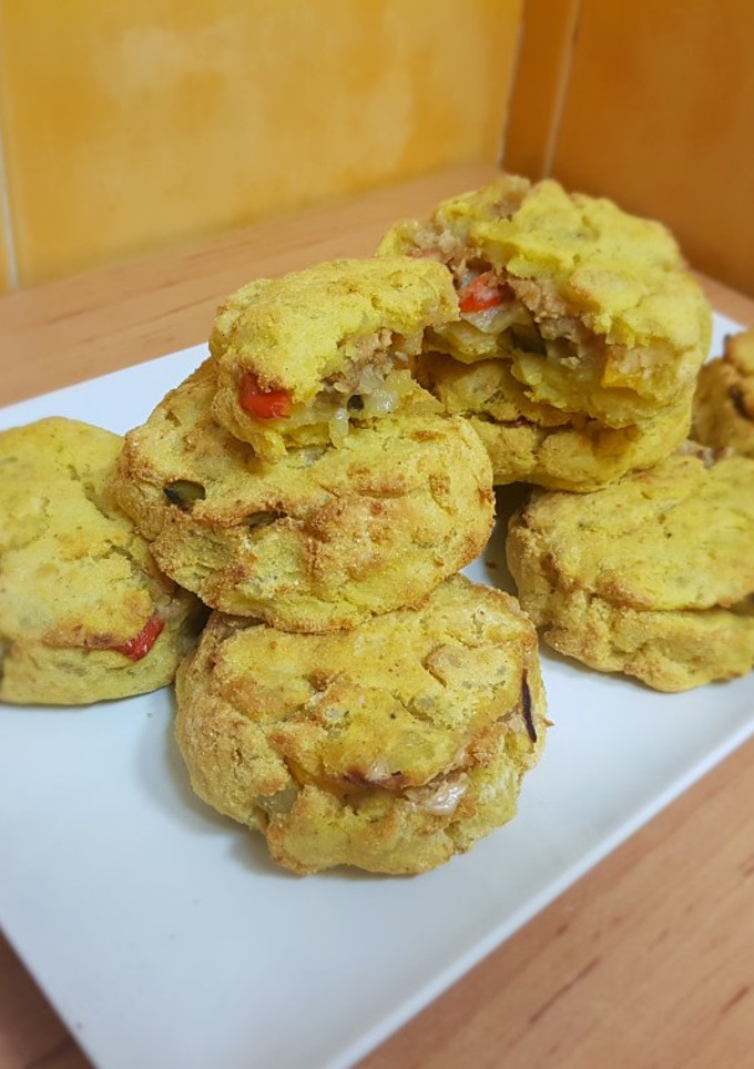 Una foto de Tortitas de patata rellenas