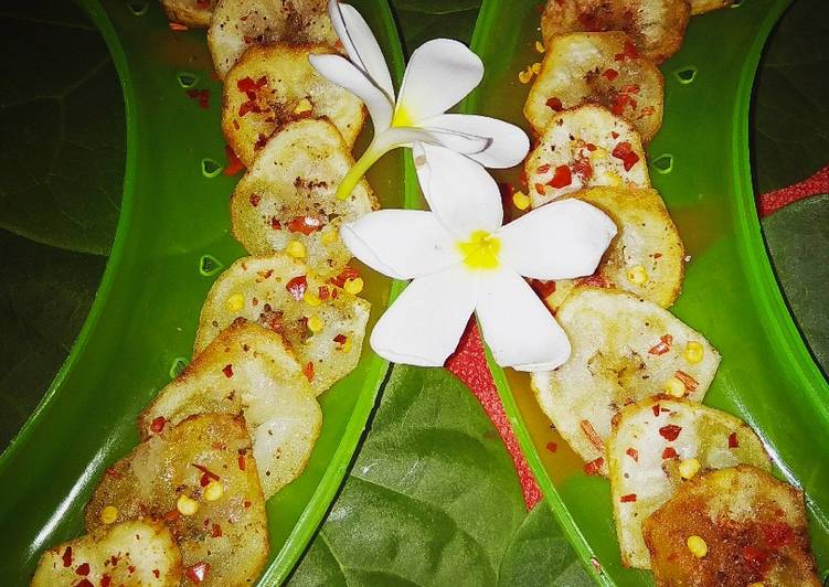 Raw banana masala chips